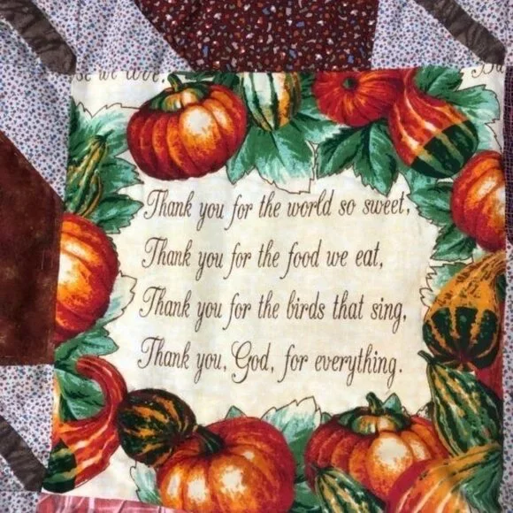 Handmade Fall Theme Lap Quilt 40x57 EUC